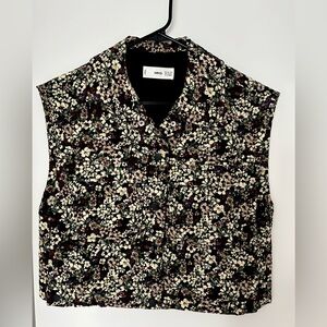 Flower velvet vest - xs/s - purple,green